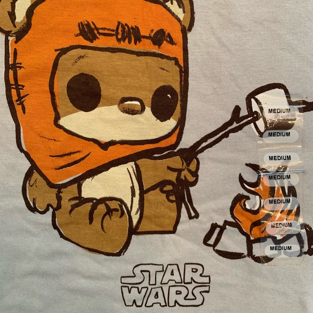 Star Wars Baby Ewok T-Shirt. Gray. Size Medium